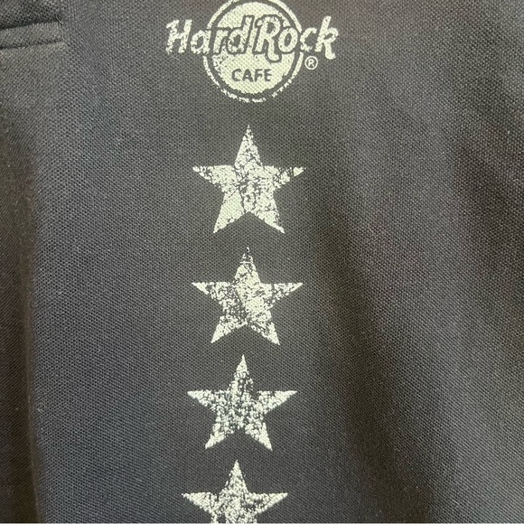Men's Nashville Hard Rock Cafe Thick Polo Shirt Sz L Black Embroidered - Picture 5 of 16